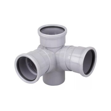 110x110mm OsmaS PVCU Corner Branch 90° S/S Grey