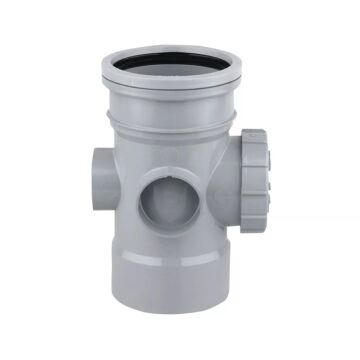 110mm OsmaS PVCU Boss Access Pipe D/SW Grey