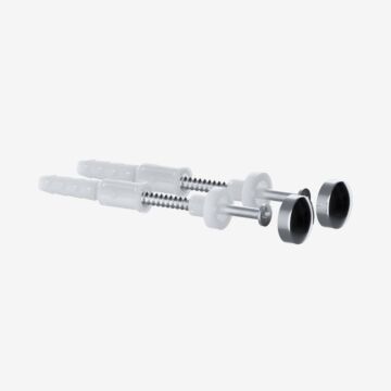 Straight Floor Toilet Pan Fixing Kit (Chrome & White Cap)