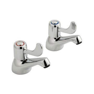 Astra Lever Bath Pillar Taps Deck Mounted