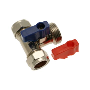 Washing Machine Valve Tee 15mm x 3/4 inch