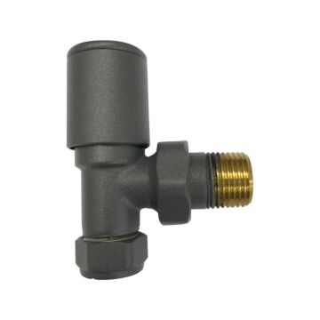 Anthracite Radiator Valve Angled 15mm (Pair)