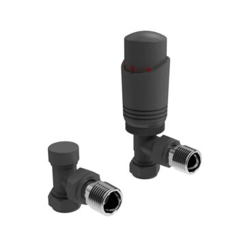 Design Twin Pack TRV, Anthracite, Angled