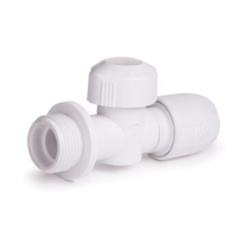 Hep2O appliance valve 0.75"x15mm white