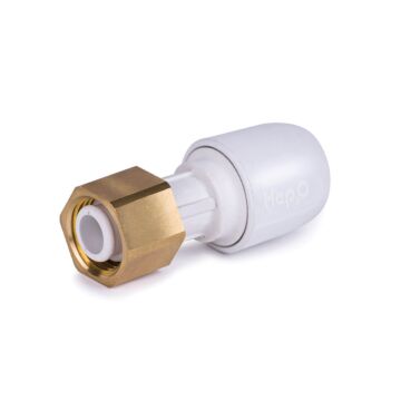 Hep2O straight tap connector with brass nut