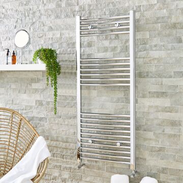 Straight Towel Rail Chrome with TRV/LS