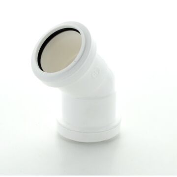 40mm Push Fit Waste Swept Bend 135 Degree White
