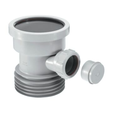 Bossed Drain Connector 100mm Grey DC1-GR-BO