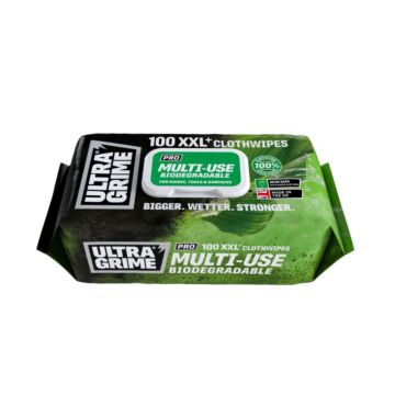 Ultragrime Pro Bio Multiuse Wipes 100 XXL Wipes Pack