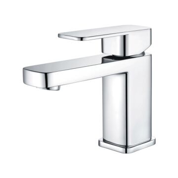 Brambly Soft Square Mono Basin Mixer with Clicker Waste